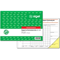 Sigel SD029 - Informe laboral semanal (40 sets de 1 hoja con 1 copia de calco- A5- horizontal) y 2ª